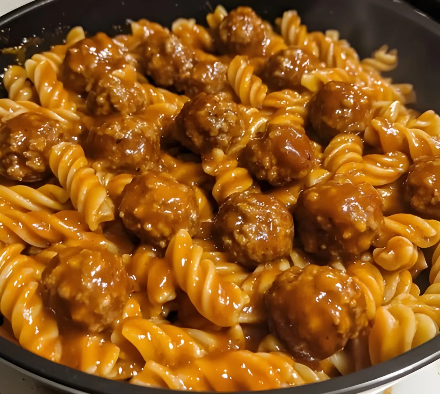 Easy One-Pot Smoky BBQ Meatball Pasta Recipe