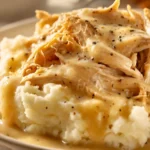 Easy Shredded Chicken Gravy Over Mashed Potatoes Recipe