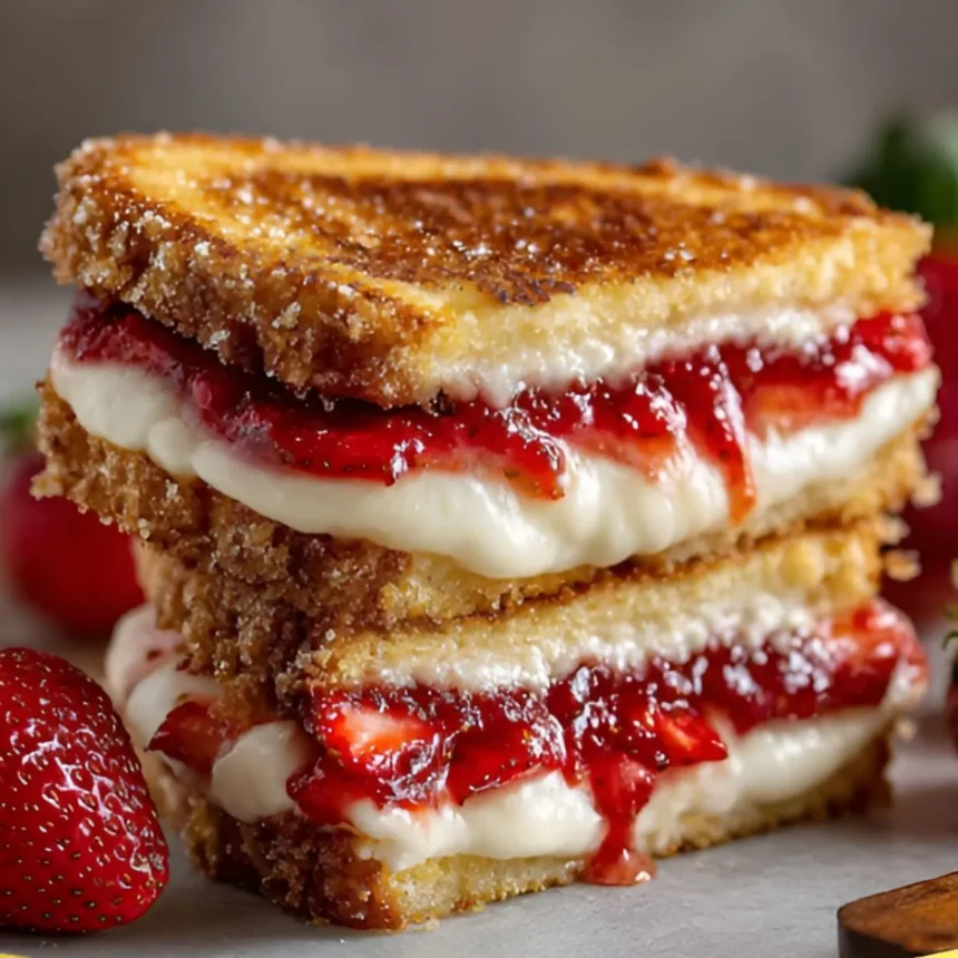 Fried Strawberry Cheesecake Sandwiches