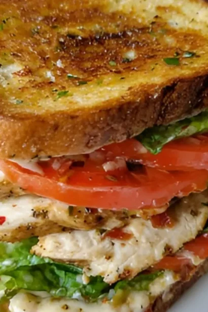 Garlic Butter Lettuce, Tomato & Grilled Chicken Sandwich