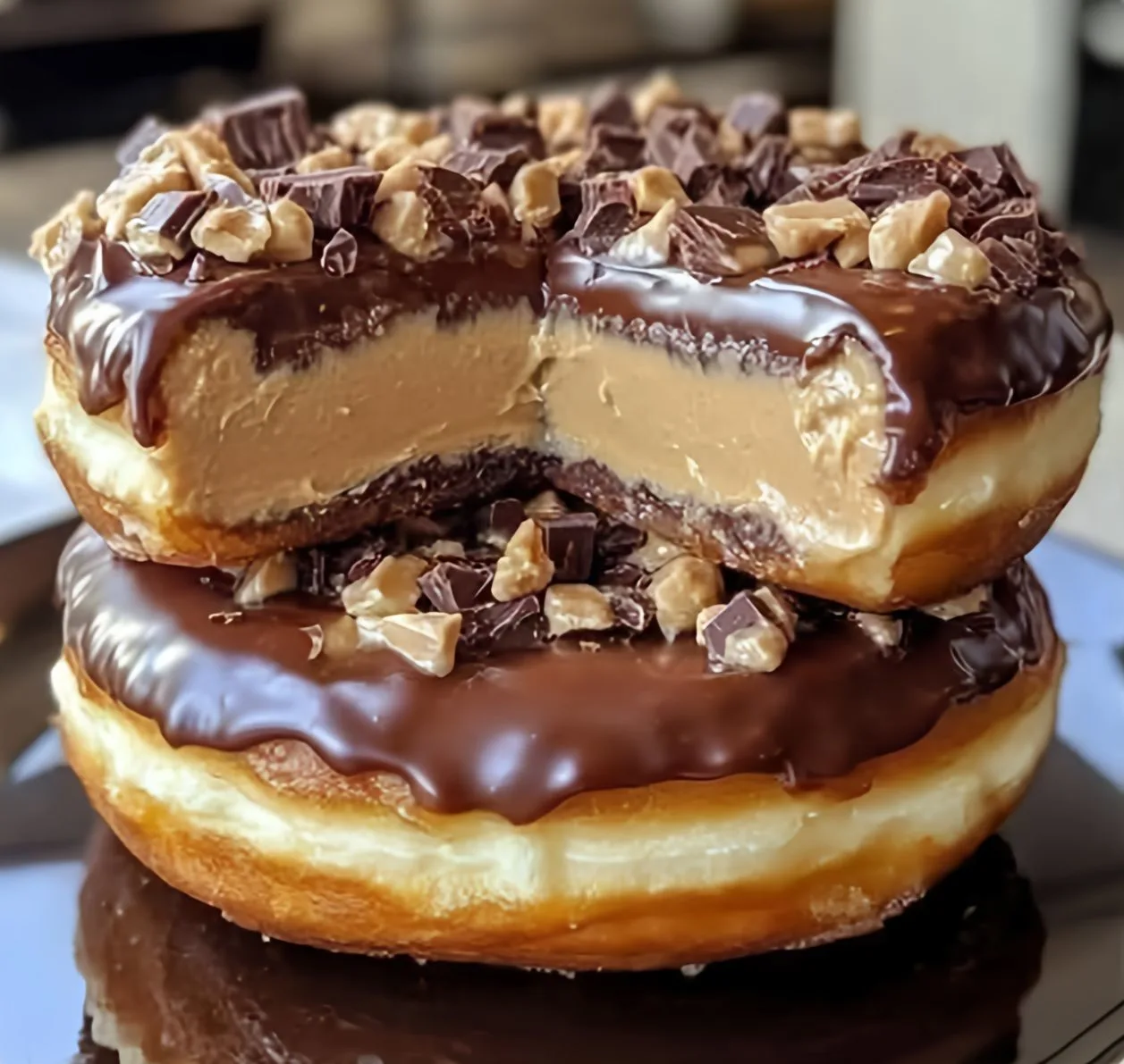 Peanut Butter Cheesecake Donut Sandwiches
