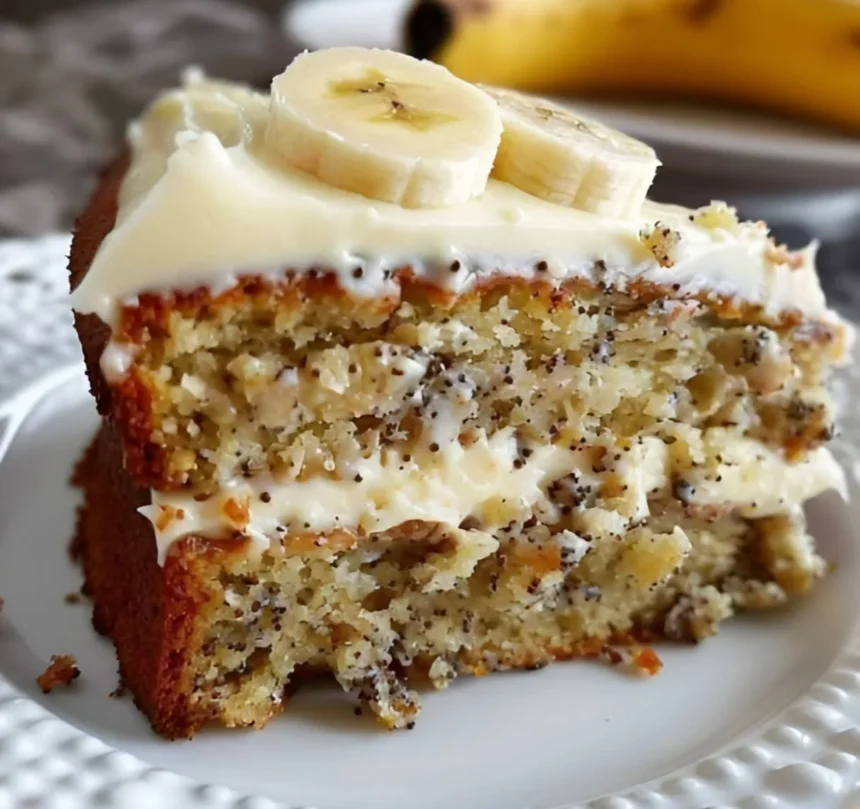Easy Banana Bread Cake with Cream Cheese Frosting Recipe
