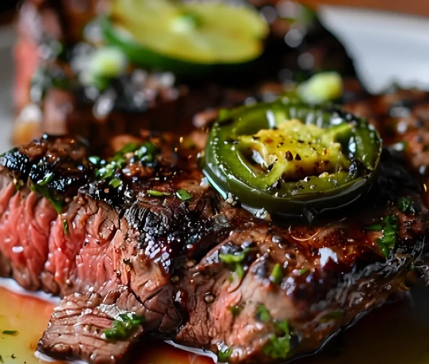 Easy Jalapeño Honey Tequila Steak with Lime Butter Recipe