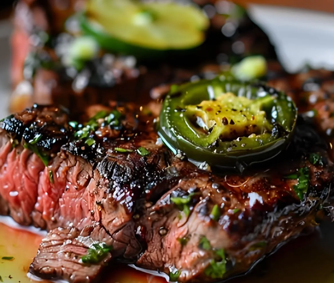 Easy Jalapeño Honey Tequila Steak with Lime Butter Recipe
