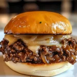 Delicious French onion beef sloppy joes served on toasted buns — an easy and flavorful dinner recipe.