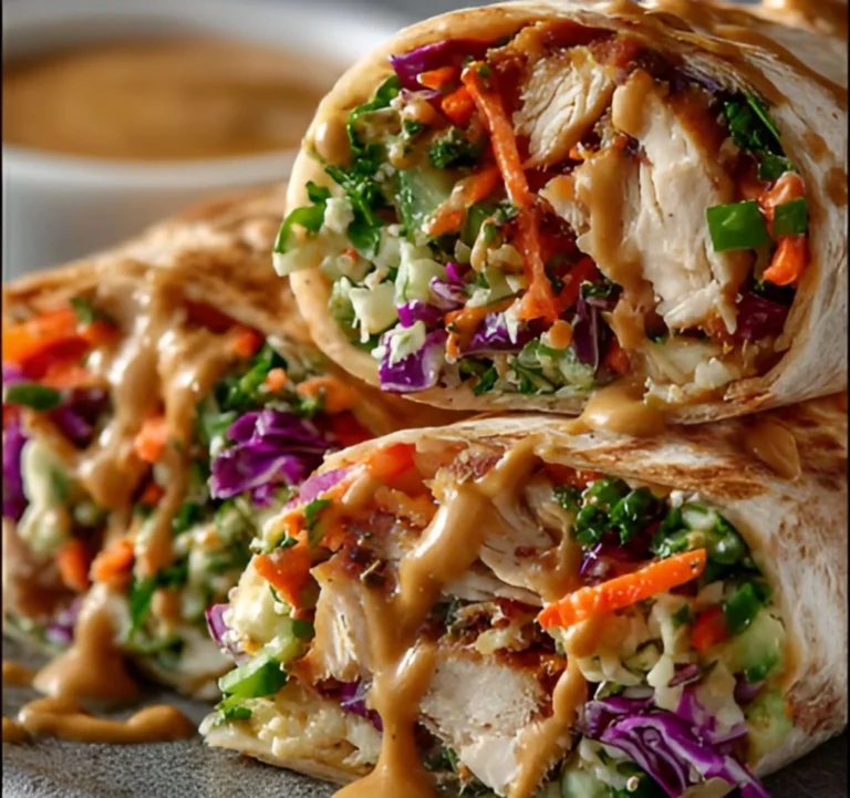 Crunchy Thai Peanut Chicken Wraps