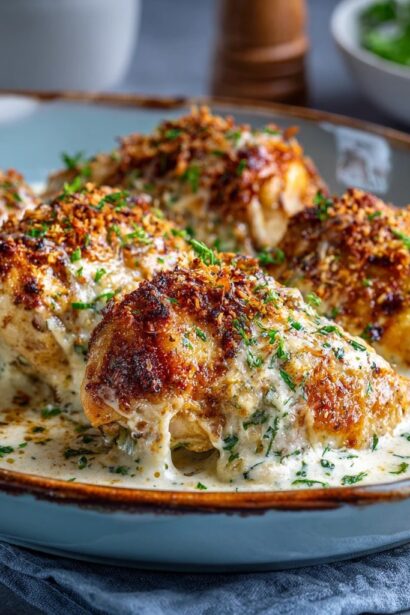 Baked Caesar Chicken with Creamy Parmesan Sauce
