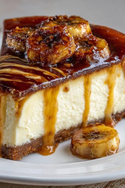 Caramelized Banana Cheesecake with Rum Glaze