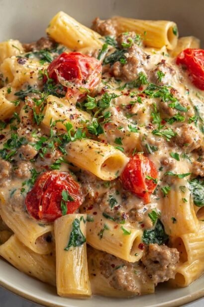 Creamy Sausage Rigatoni
