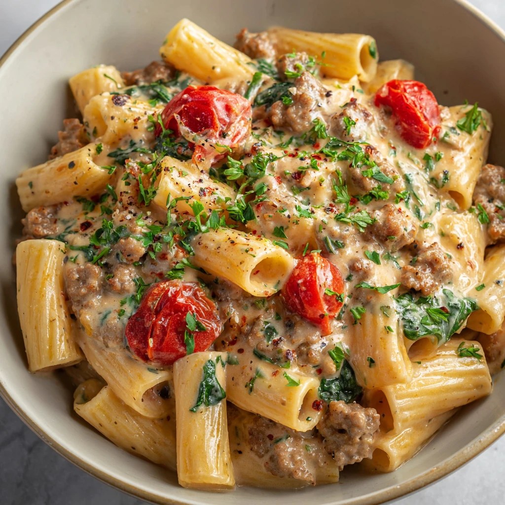 Creamy Sausage Rigatoni