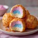 Crispy Cotton Candy Cheesecake Bombs
