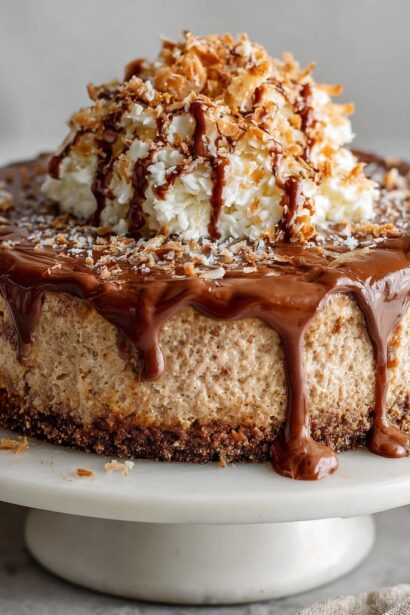 Decadent No-Bake German Chocolate Cheesecake