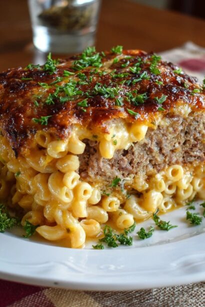 Delicious Mac and Cheese Meatloaf Casserole