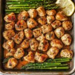 Easy Baked Chicken Bites with Asparagus