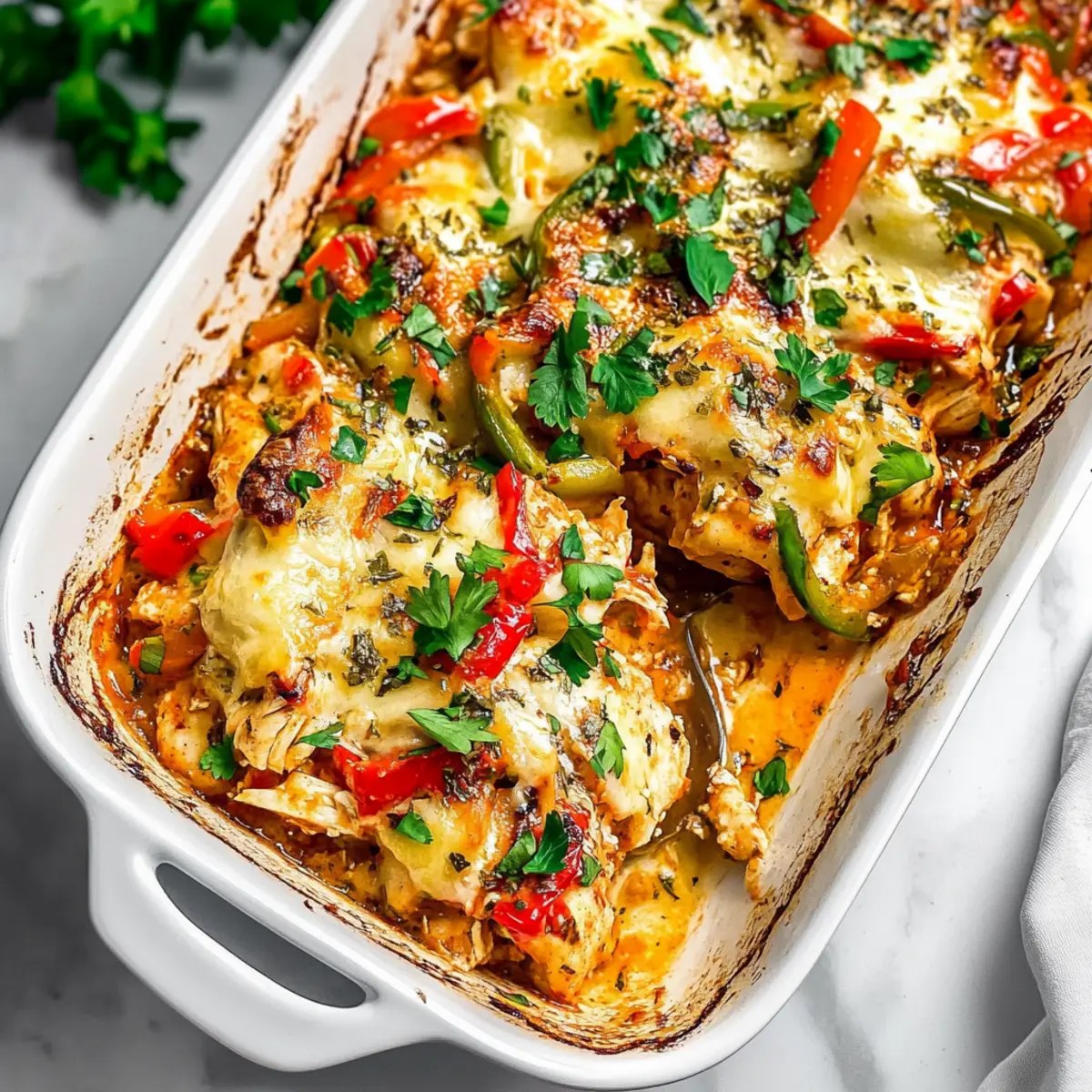 Irresistible Fajita Chicken Casserole: Easy & Delicious