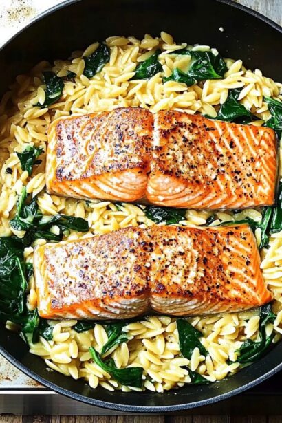 Irresistible Skillet Salmon with Lemon Orzo