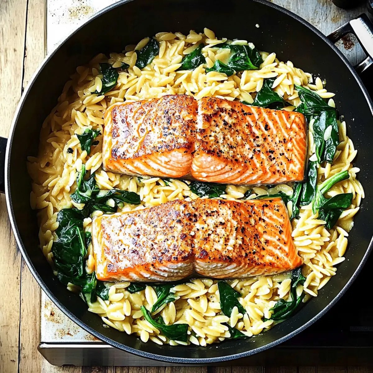 Irresistible Skillet Salmon with Lemon Orzo