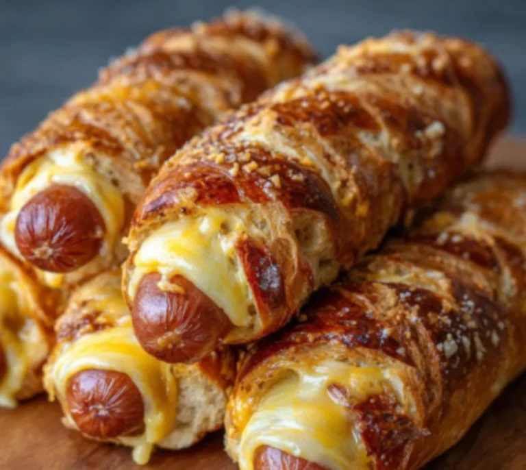 Soft Baked Cheesy Pretzel Dogs