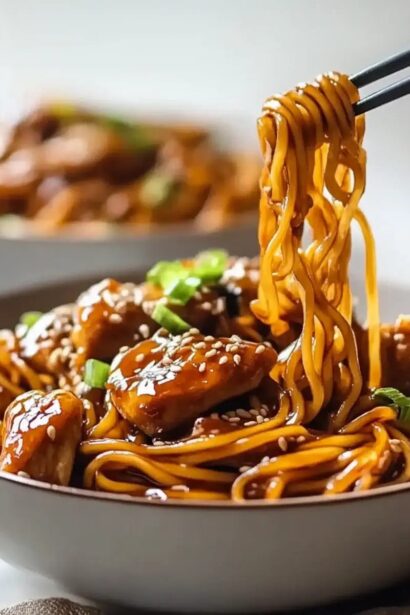 Sticky Garlic Chicken Noodles: Quick and Delicious Comfort Food