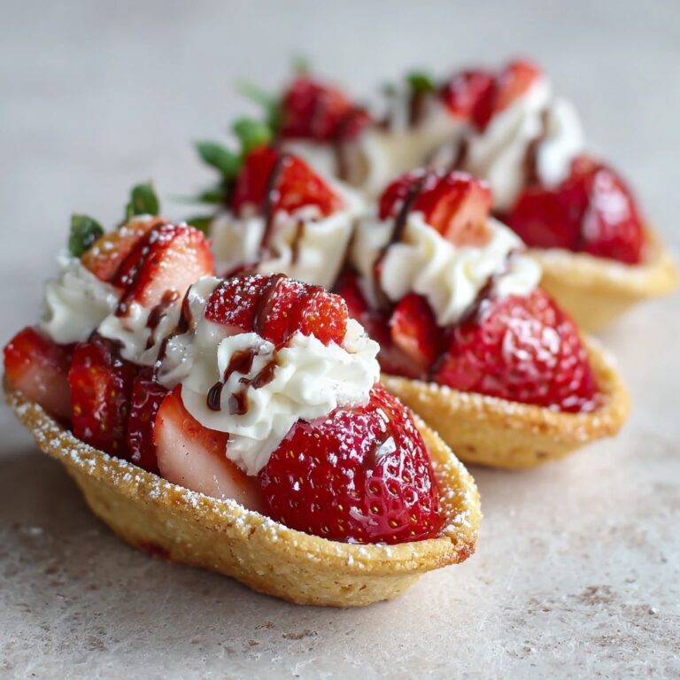 Strawberry Cookie Boats Filled with Vanilla Cream