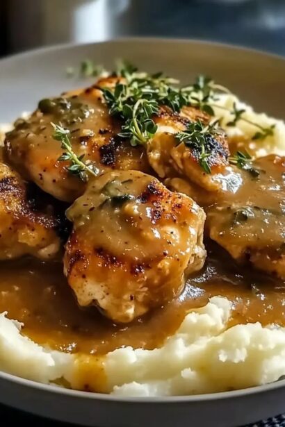 Ultimate Chicken and Garlic Gravy with Cheesy Mashed Potatoes