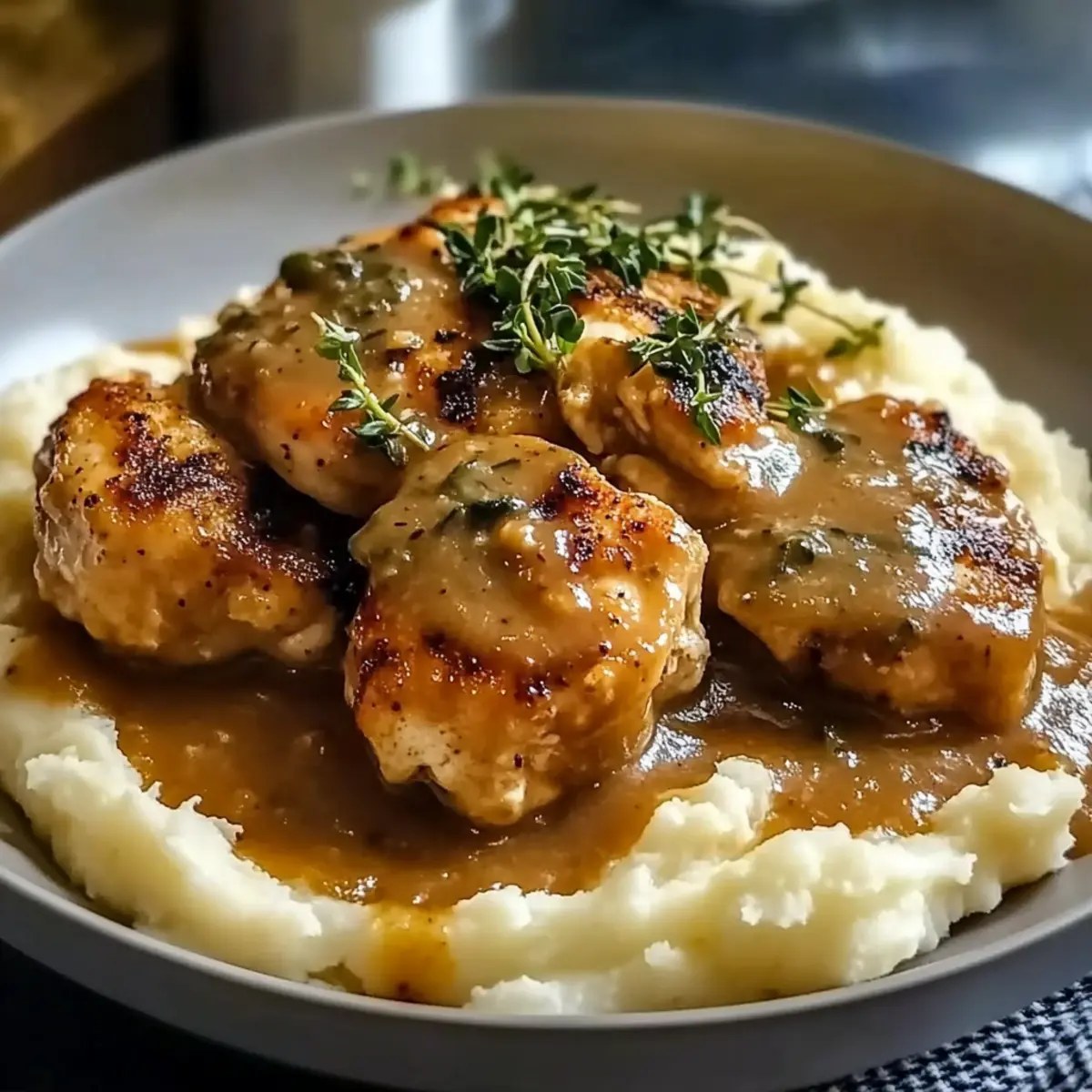 Ultimate Chicken and Garlic Gravy with Cheesy Mashed Potatoes