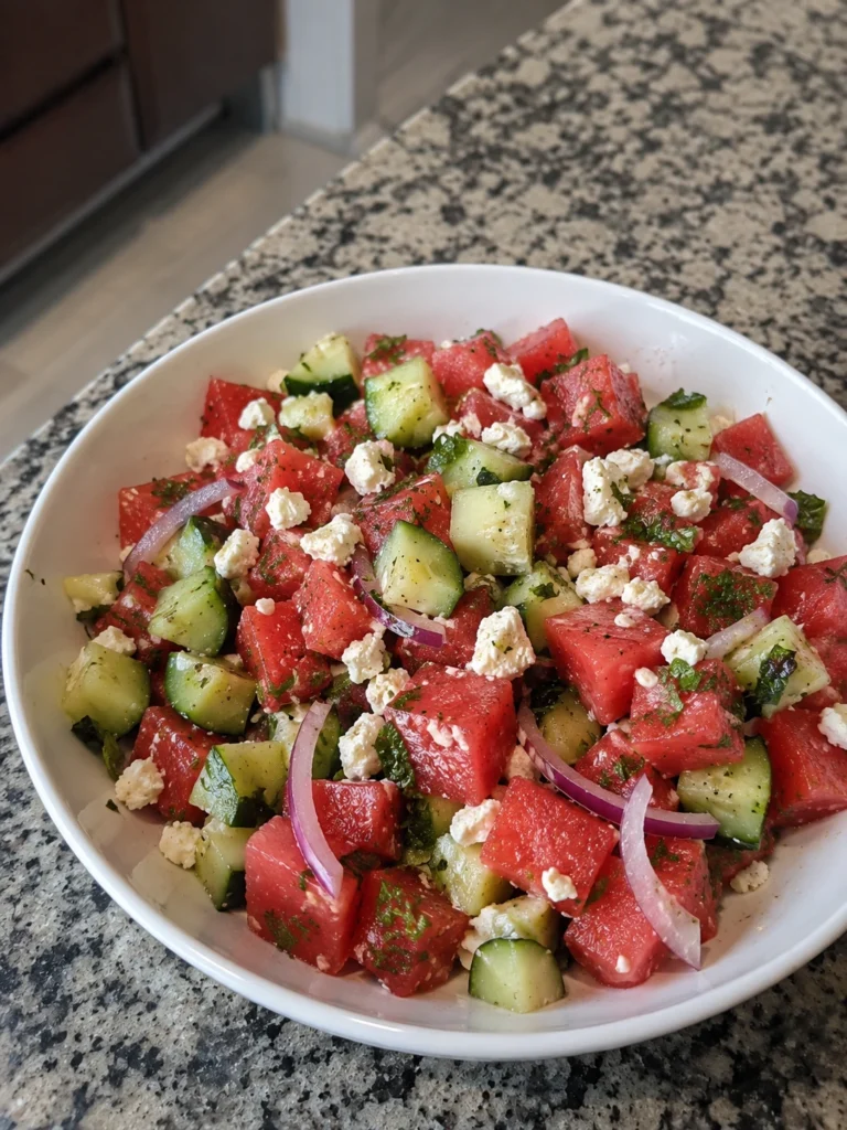 Watermelon Feta Cucumber Salad – Refreshing Summer Recipe