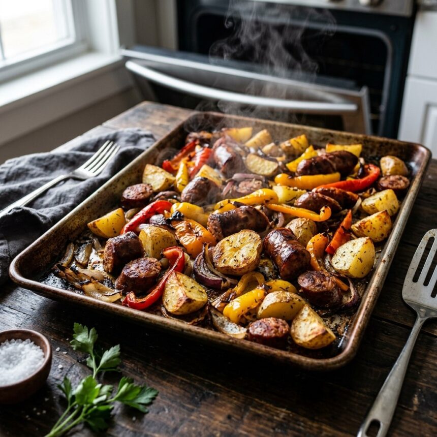 Easy Weeknight Sheet Pan Sausage, Peppers, and Potatoes