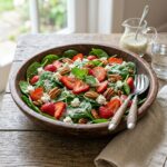 Fresh Strawberry Spinach Salad with Homemade Poppy Seed Dressing