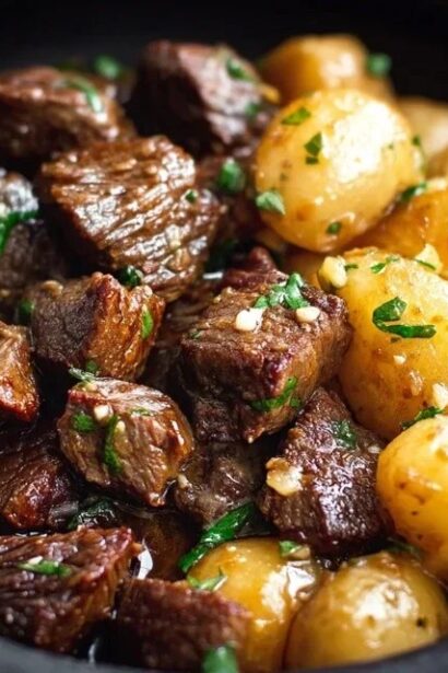 Slow Cooker Garlic Butter Beef Bites