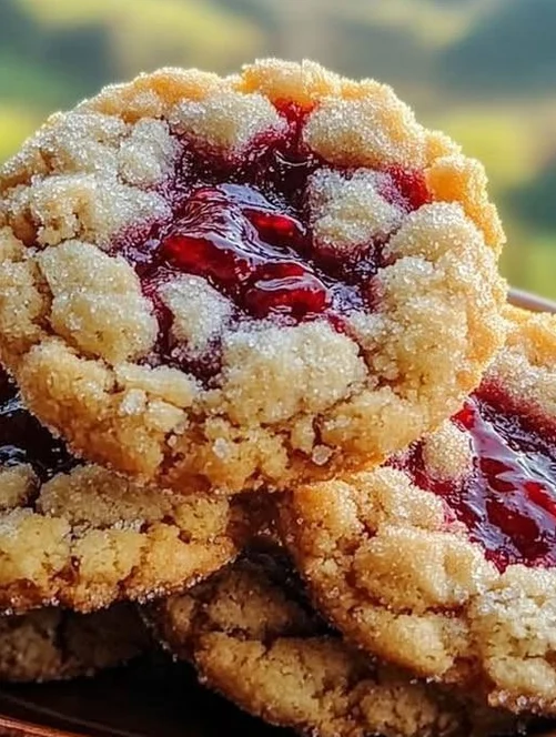 Buttery Raspberry Crumble Cookies