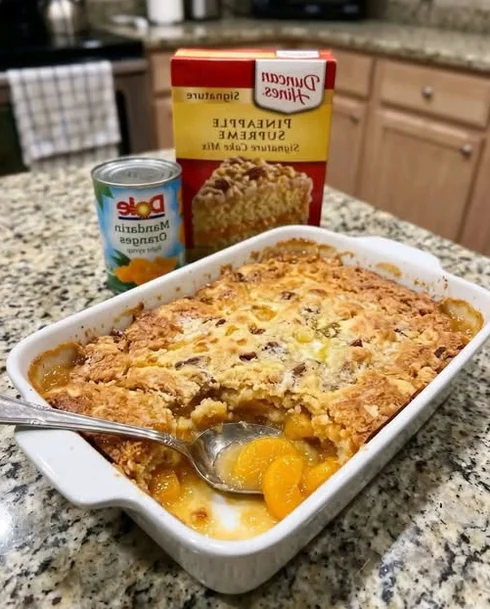 Mandarin Orange Pig-pickin’ Dump Cake