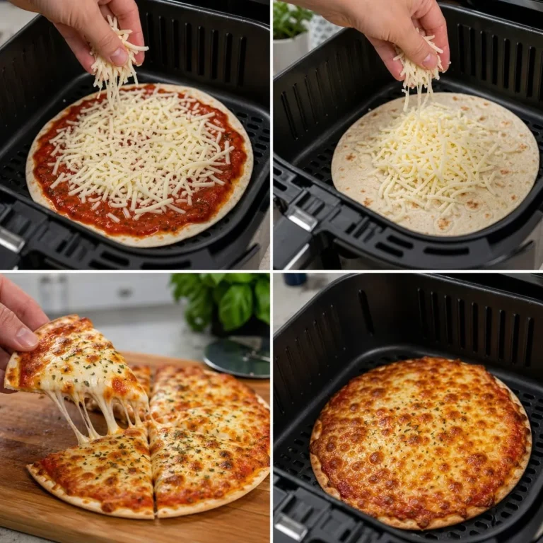 Easy Air Fryer 5-Minute Cheesy Tortilla Pizza