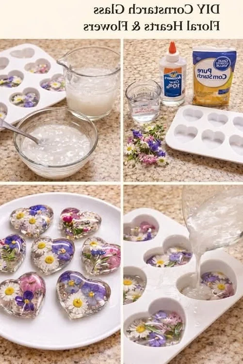 Cornstarch Glass Floral Hearts & Flowers: The Stunning DIY Craft That Looks Like Stained Glass