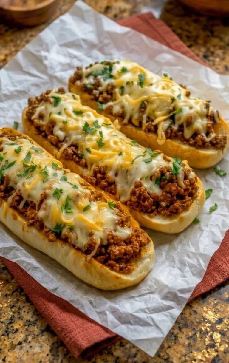 Cheesy Sloppy Joe Garlic Bread