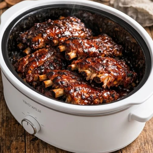 3-Ingredient Slow Cooker Cola Ribs