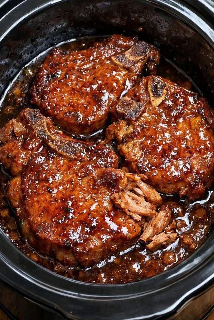 Easy 3-Ingredient Slow Cooker Beer Braised Pork Chops (Tender & Juicy Dinner)