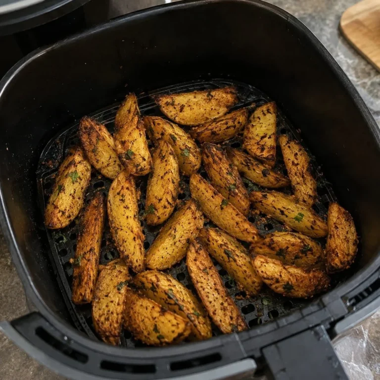 Extra Crispy Air Fryer Garlic Herb Parmesan Potato Wedges