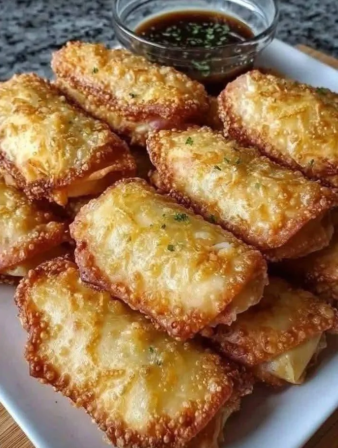 Crispy Fried Cheese & Ham Spring Rolls