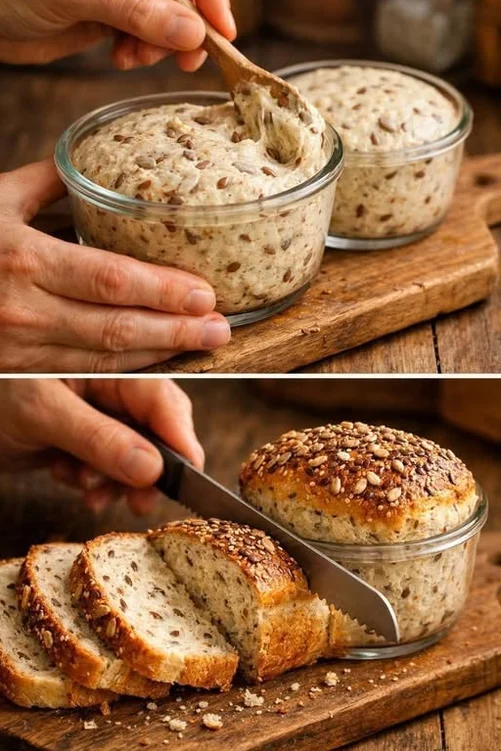 no-knead seeded bread