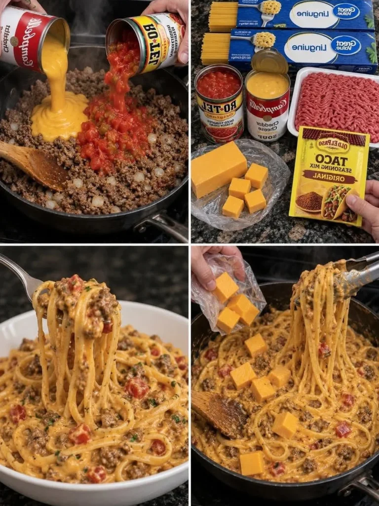 Creamy Cheesy Taco Beef Linguine