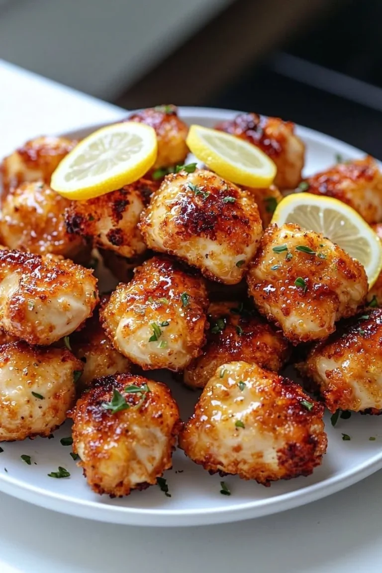 Air Fryer Lemon Garlic Chicken Bites