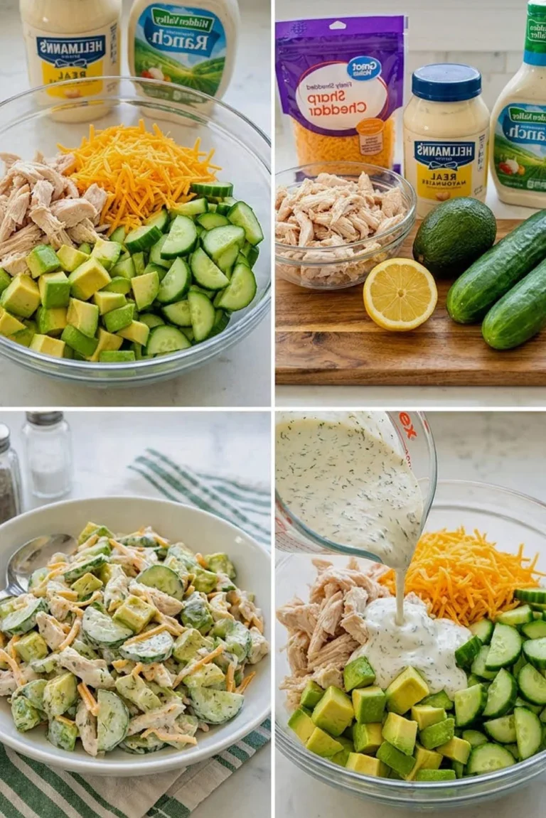 Low-carb Chicken Cucumber Avocado Salad