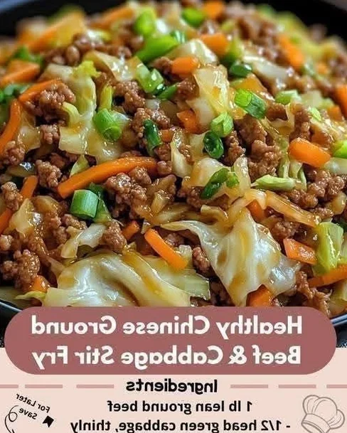 Healthy Chinese Ground Beef & Cabbage Stir-Fry