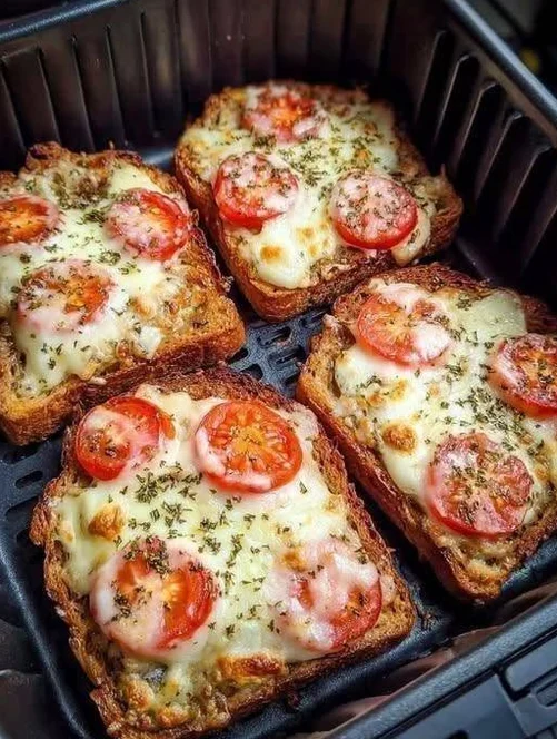 Cheesy Tomato Toast in the Air Fryer.