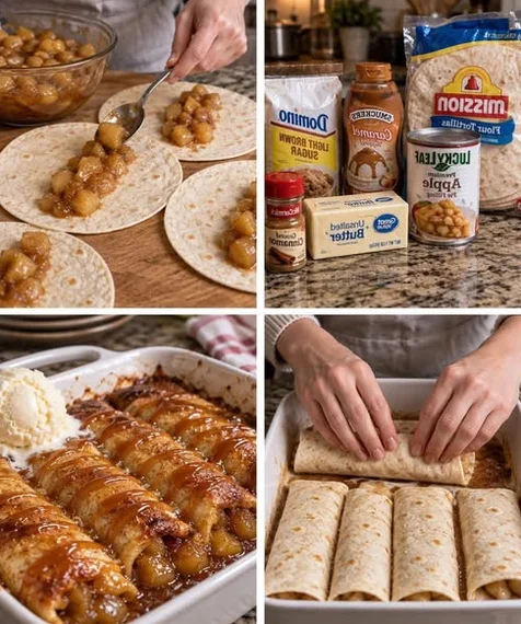 Caramel Apple Pie Enchiladas