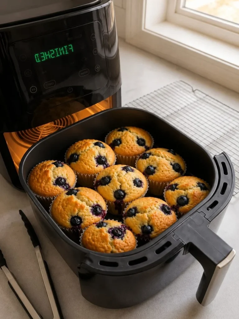 Air Fryer Blueberry Muffins.