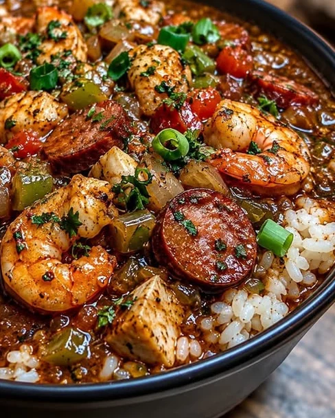 Louisiana Seafood Gumbo with Shrimp and Chicken