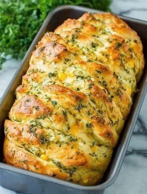Cheesy Corn & Herb Pull-Apart Bread