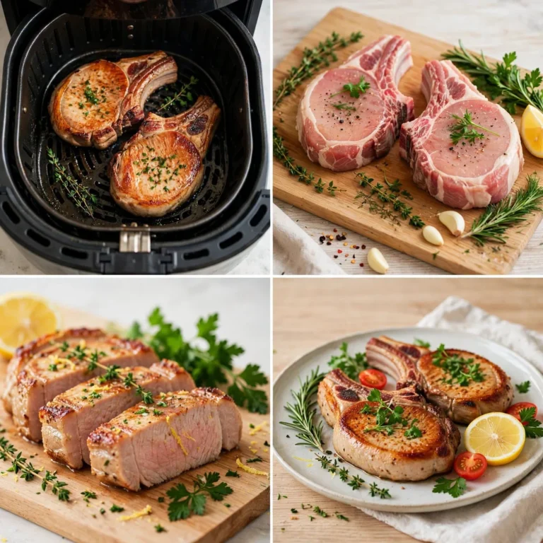 Crispy Juicy Air Fryer Pork Chops (High Protein, Low-Carb Dinner)